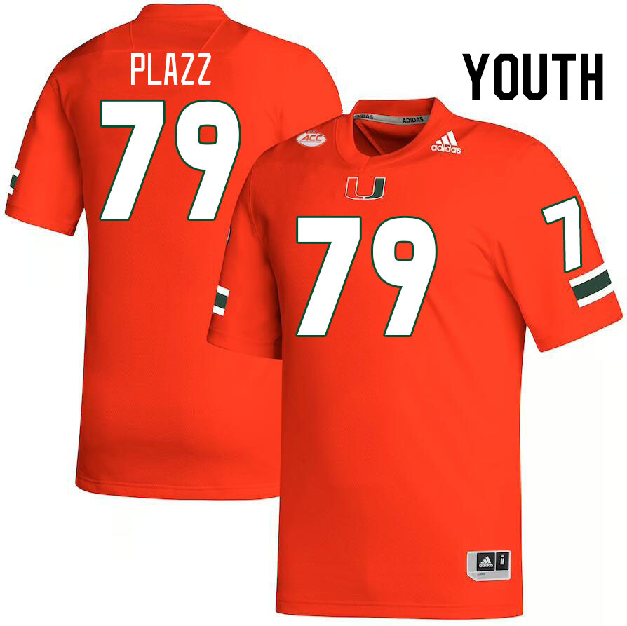 Youth #79 Deryc Plazz Miami Hurricanes College Football Jerseys Stitched-Orange